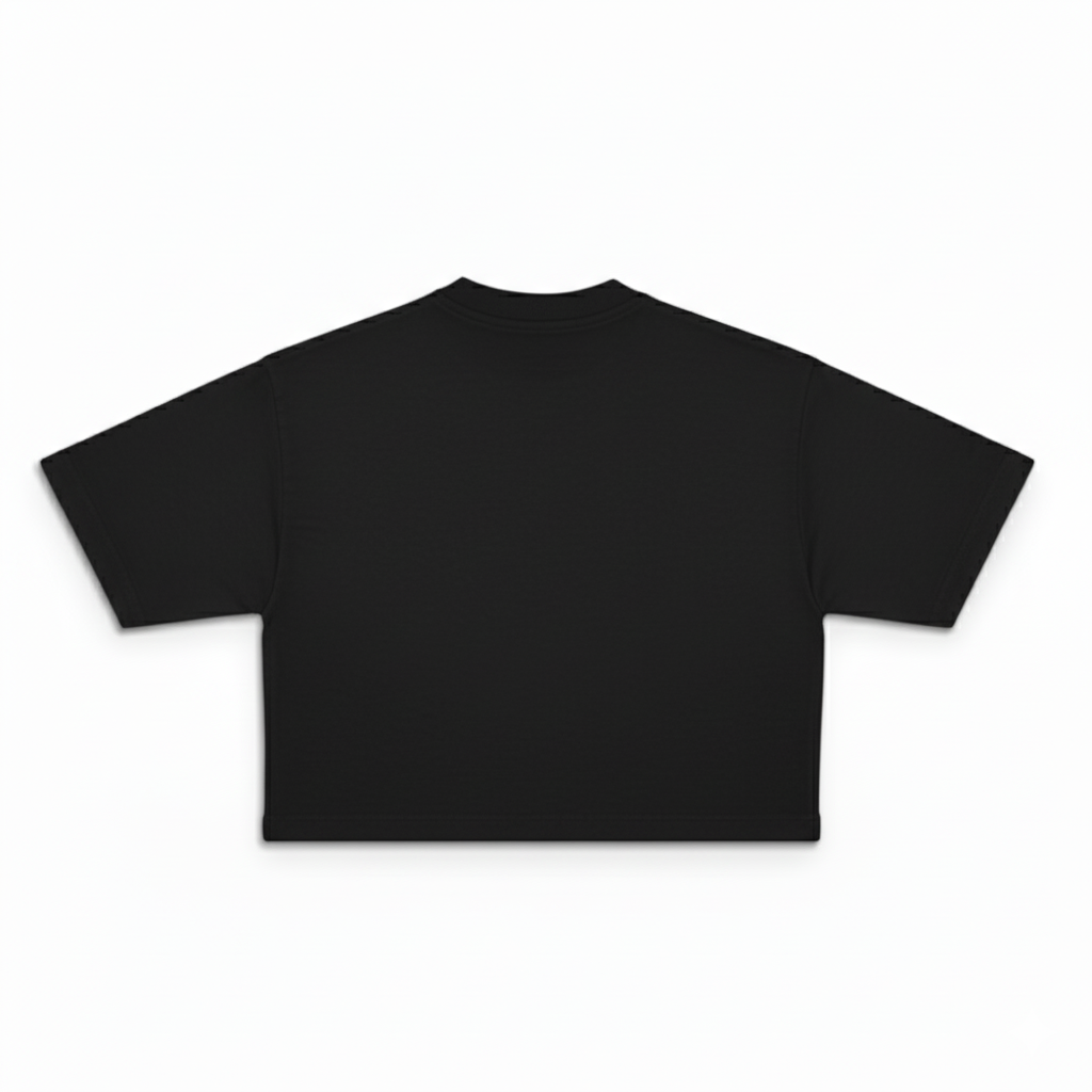 BLACK “2K OR MORE” CROP TOP